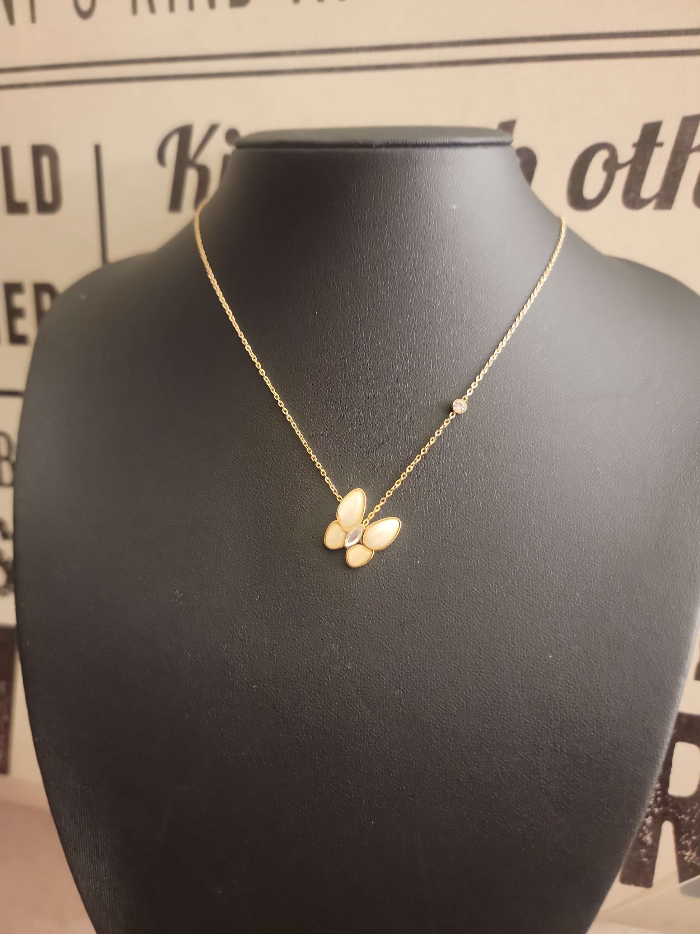 Butterfly gem stone necklace  image 0