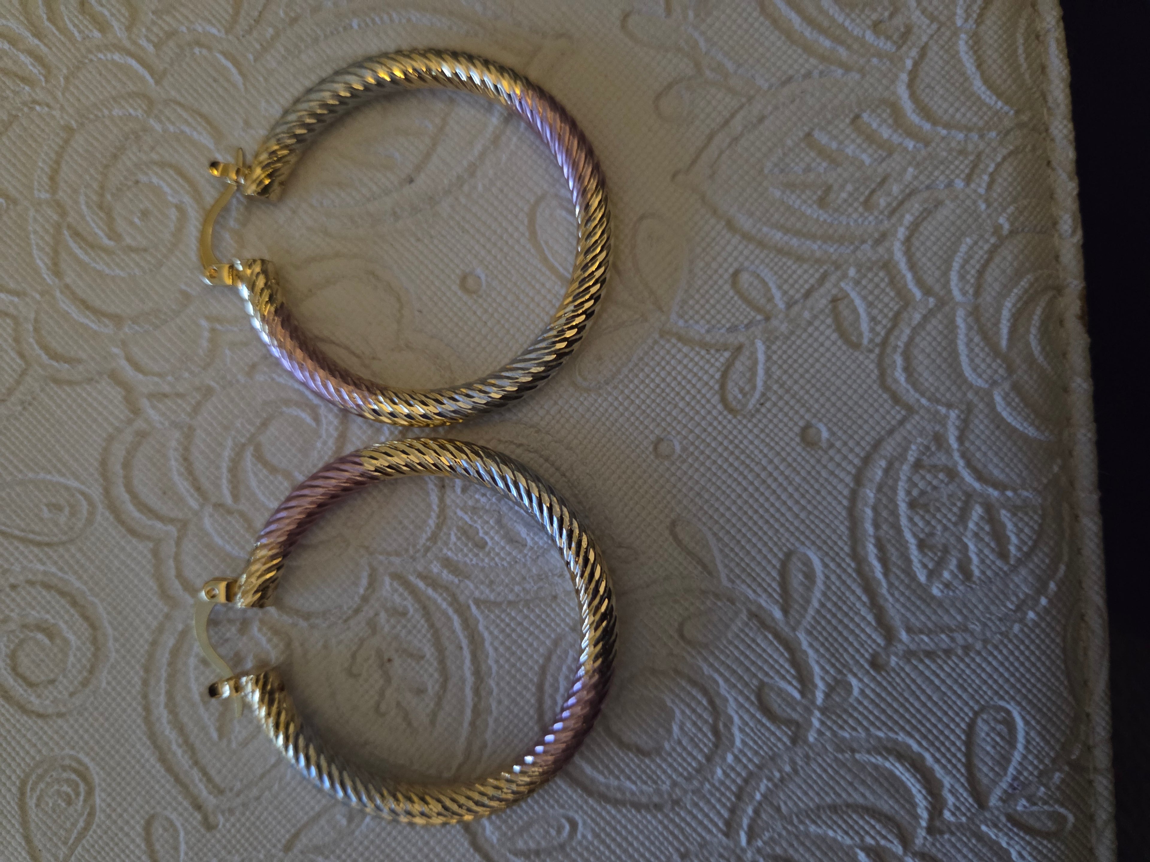 Small thick tri color hoops