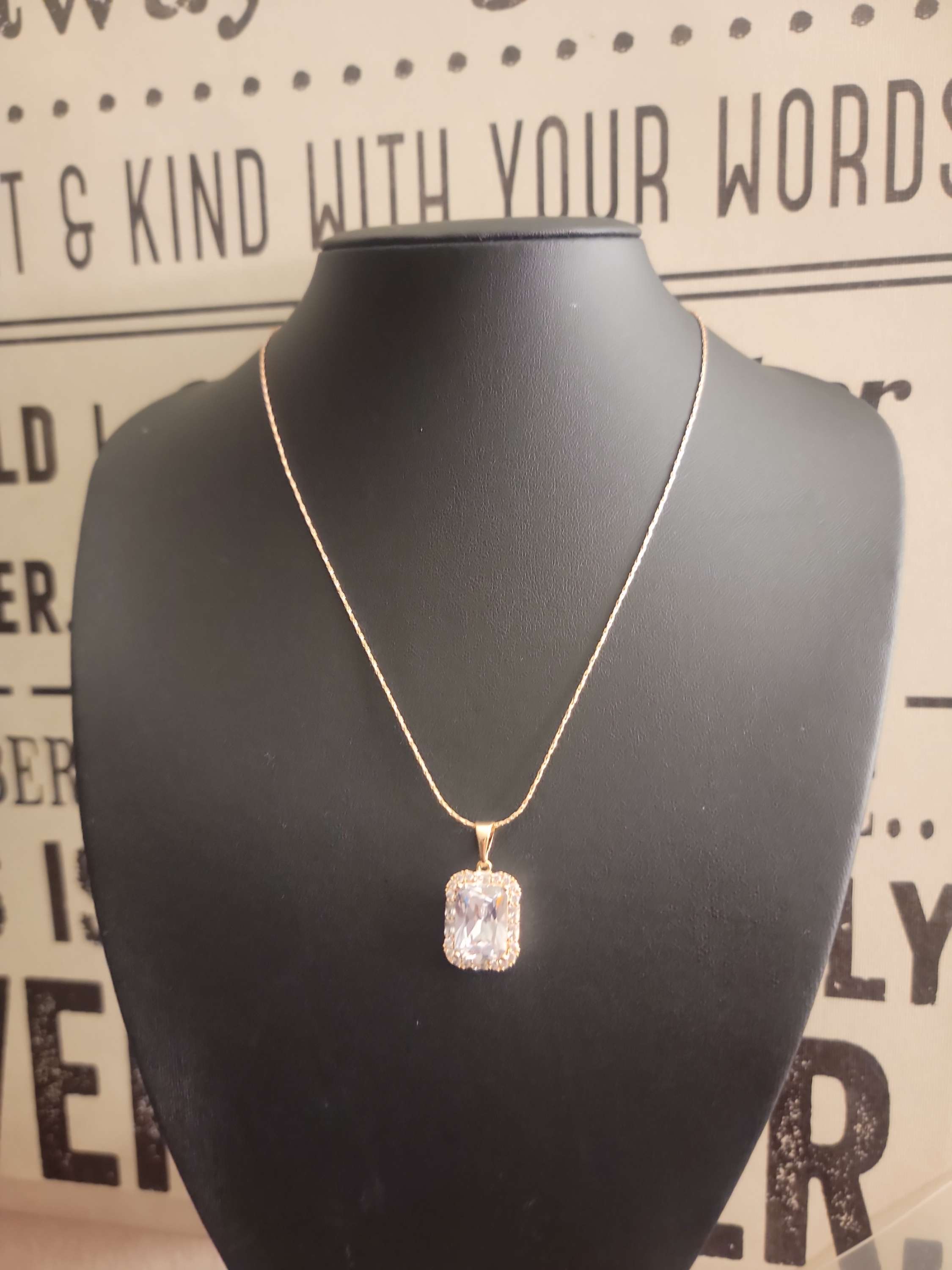 Big stone rose gold necklace  image 0