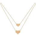 Double heart necklace in gold image 0