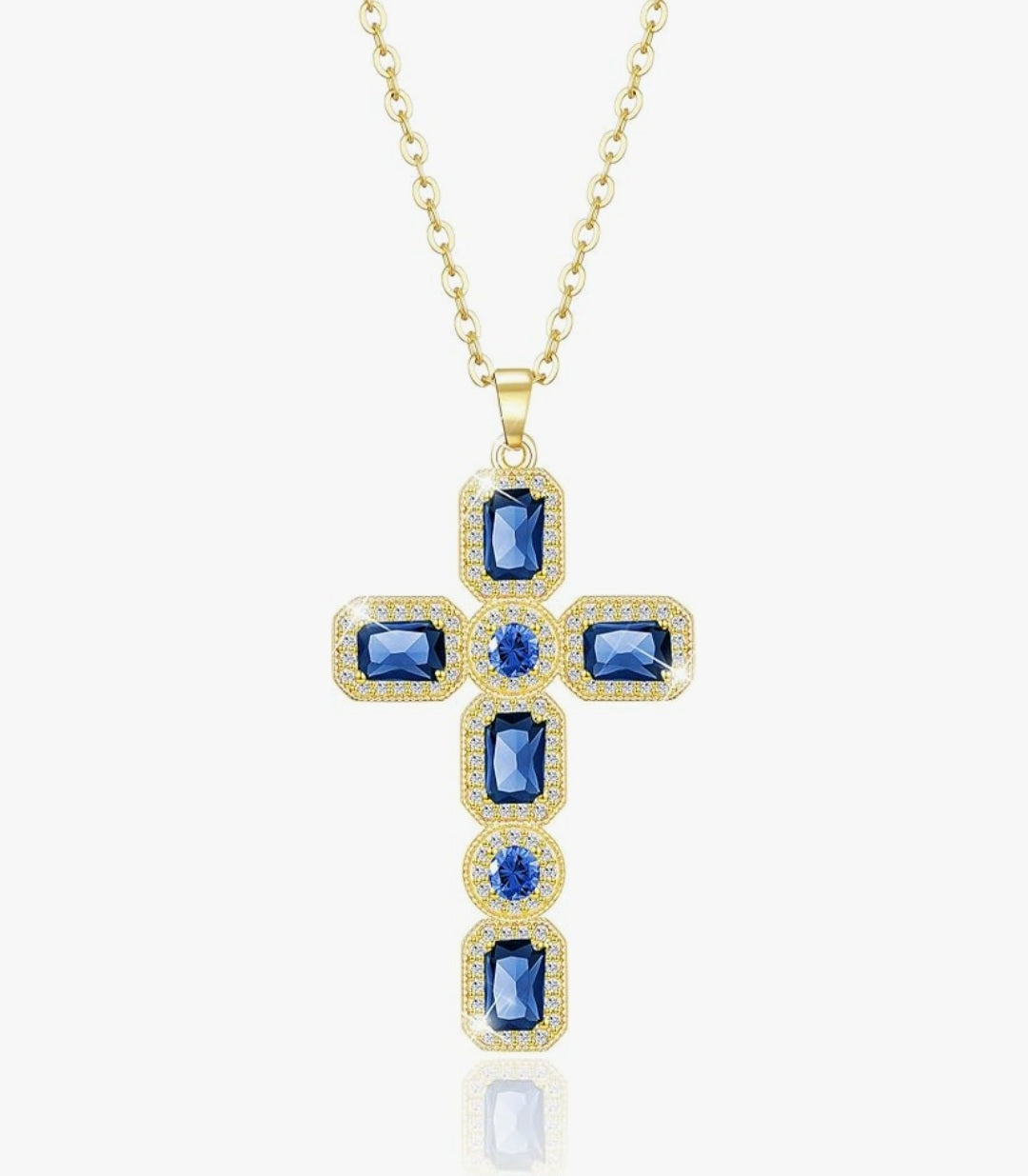  Blue Royalty Cross Necklace  image 0